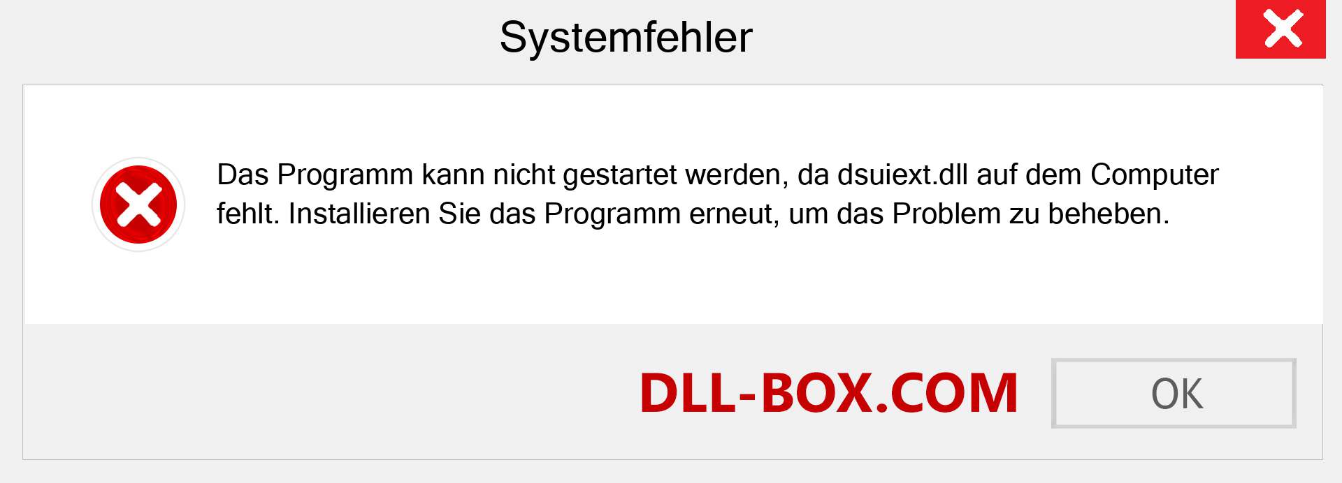 dsuiext.dll-Datei fehlt?. Download für Windows 7, 8, 10 - Fix dsuiext dll Missing Error unter Windows, Fotos, Bildern